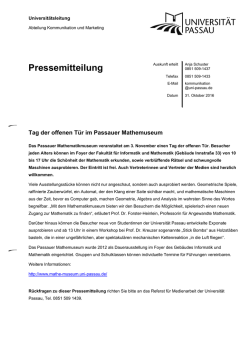 Pressemitteilung - Universität Passau