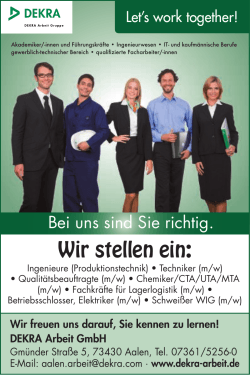 DEKRA Arbeit GmbH - Gmünder Tagespost