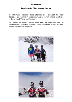Schneekurs Landeskader Alpin Jugend Herren