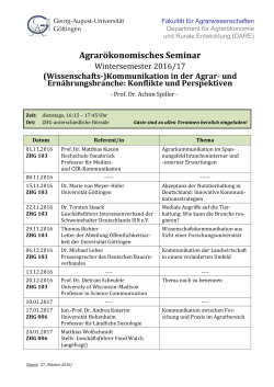 Agrarökonomisches Seminar WS 16_17