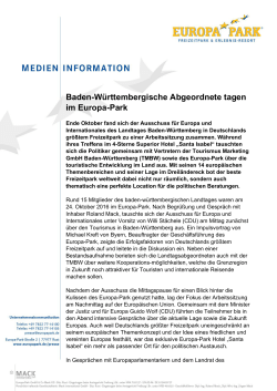 Baden-Württembergische Abgeordnete tagen im Europa-Park