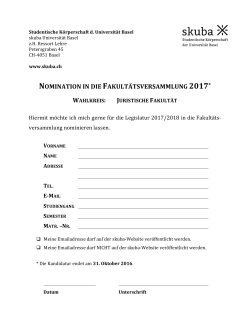 nomination in die fakultätsversammlung 2017