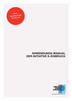 anwendungs-manual der initiative k-einbruch - K
