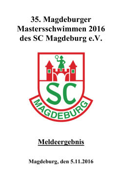 35. Magdeburger Mastersschwimmen 2016