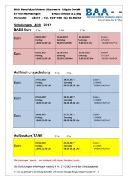 Terminplan ADR 2017 - Berufskraftfahrer Akademie Allgäu GmbH