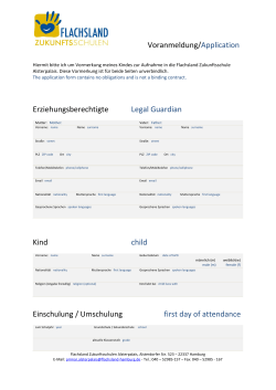 Vormerkbogen/Application Grundschule