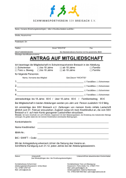 jetzt Mitglied werden - SSV Tanz und Bewegung Breisach