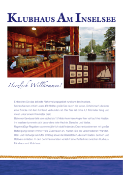 Herzlich Willkommen! - Klubhaus am Inselsee