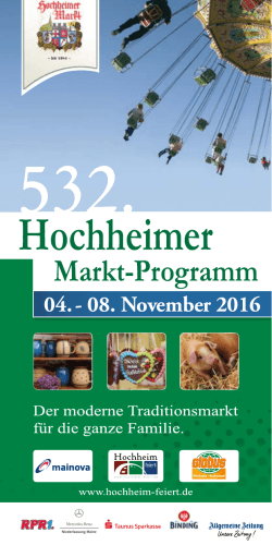 Programm Hochheimer Markt 2016