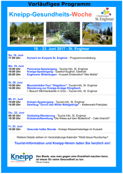 Programm - Kneipp-Verein St. Englmar und Umgebung