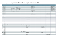 Programm der Cinémathèque Leipzig im November 2016
