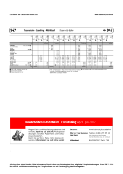 Bauarbeiten Rosenheim–Freilassing April–Juli 2017