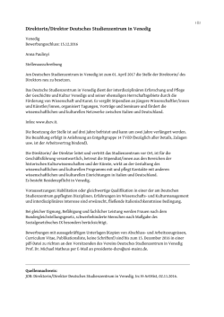 Direktorin/Direktor Deutsches Studienzentrum in Venedig