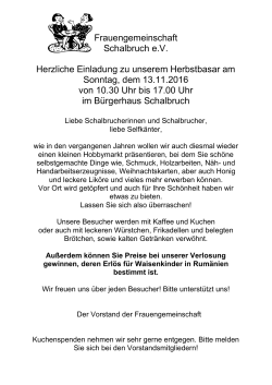 Herbstbasar - Schalbruch