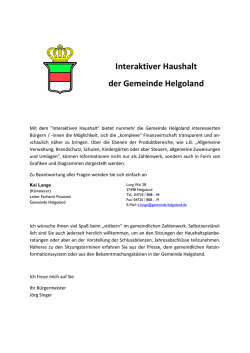Interaktiver Haushalt der Gemeinde Helgoland