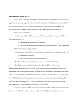 Discrimination is Against the Law Harsha Autism Center, LLC erf&uuml;llt