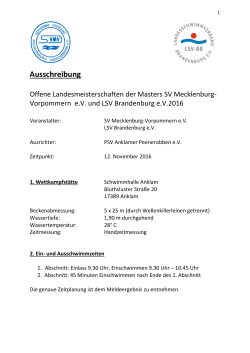 Ausschreibung - Landesschwimmverband Brandenburg eV