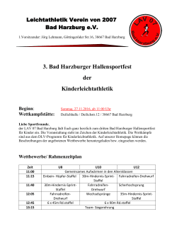 3. Bad Harzburger Hallensportfest der Kinderleichtathletik Beginn