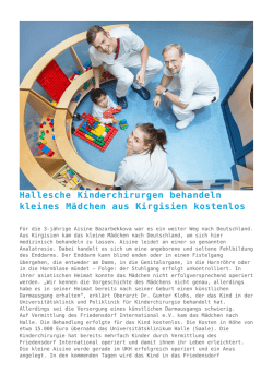 Hallesche Kinderchirurgen behandeln kleines