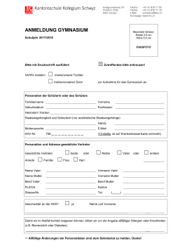 Anmelden Formular - Kantonsschule Kollegium Schwyz