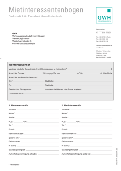 Interessentenbogen Parkstadt 2.0