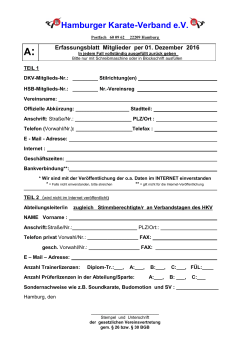 Formblatt A Erfassungsblatt Mitglieder - Hamburger Karate