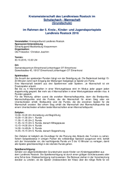 Ausschreibung - Landesschachverband Mecklenburg