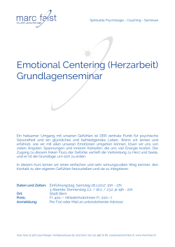Emotional Centering (Herzarbeit) Grundlagenseminar