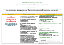 DIPLOMSTUDIUM RECHTSWISSENSCHAFTEN Studienjahr 2016/17