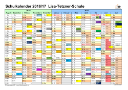 Schulkalender 2016/17 - Lisa-Tetzner