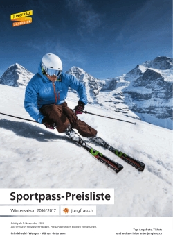 Sportpass-Preisliste