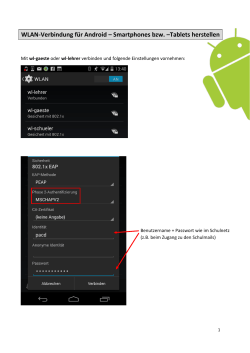 WLAN-Verbindung für Android – Smartphones bzw. –Tablets