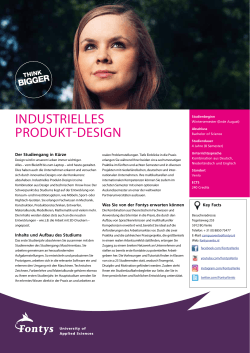 industrielles produkt-design - Fontys International Campus Venlo