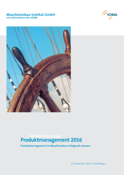 Produktmanagement 2016 - Maschinenbau