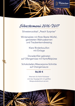 Silvestermenü 2016/2017 - Restaurant Fischerhaus