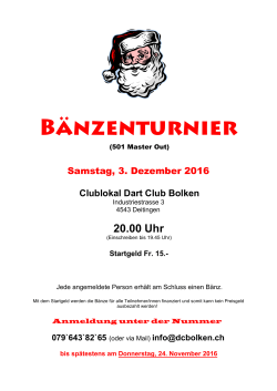 Bänzenturnier 2016