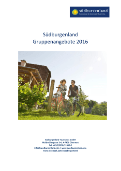 Gruppenangebote Südburgenland 2016