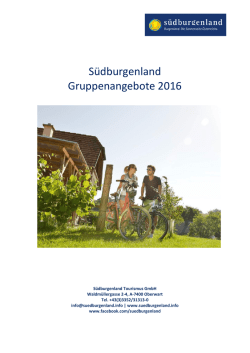 Gruppenangebote S&uuml;dburgenland 2016