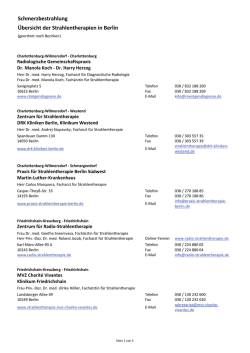 Schmerzbestrahlung &Uuml;bersicht der Strahlentherapien in Berlin