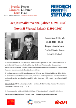 Der Journalist Wenzel Jaksch (1896-1966)