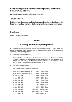 Formulierungshilfe für einen Änderungsantrag der Fraktio