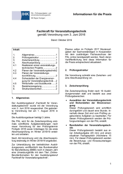 Informationen f&uuml;r die Praxis Fachkraft f&uuml;r Veranstaltungstechnik