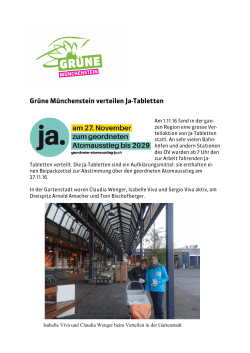 Gr&uuml;ne M&uuml;nchenstein verteilen Ja