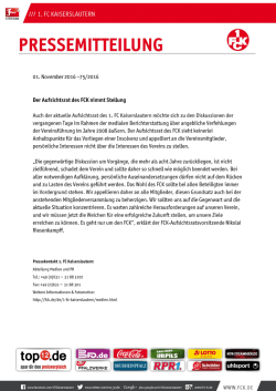 FCK wehrt sich gegen Insolvenz-Meldung