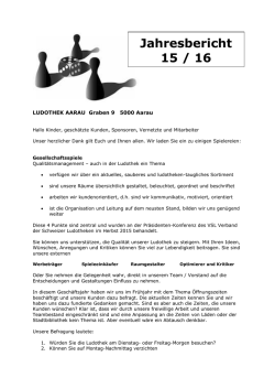 Jahresbericht - Ludothek Aarau
