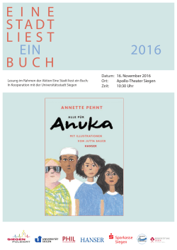 E I N E STADT LIEST EIN BUCH 2016