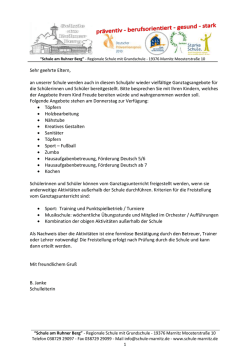 Information Ganztagsangebote - Schule
