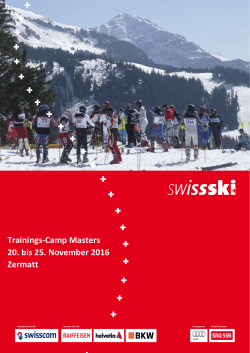 Trainings-Camp Masters 20. bis 25. November 2016 - Swiss-Ski