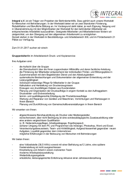 Gruppenleiter gesucht