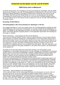 Vorbericht - SKC Victoria 1947 Bamberg